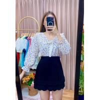 ราคา เสื้อคอบัว แขนยาวปกแต่งลูกไม้สวย สายผูกโบว์สีขาวสะดุดตา ผ้าไหมอิตาลี อก40ยาว24 (21454622068)