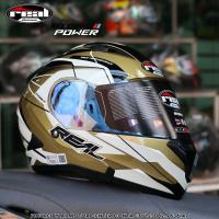 ราคา หมวกกันน็อคยกคาง REAL STORM เต็มใบยกคาง แว่น2ชั้น รองรับการติดตั้งบลูทูธ มาตรฐาน มอก และ ECE S M L XL XXL (21737608446)