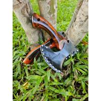 ราคา ขวานไวกิ้ง111คม4นิ้วปลายคมแหลม หัวทำจากเหล็กแหนบแท้100 ด้ามไม้พยุง ยาว8นิ้ว (21607559687)