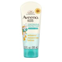 ราคา Aveeno Kids Continuous Protection Mineral Sunscreen Lotion for Sensitive Skin SPF 50 โลชั่นกันแดดสำหรับผิวแพ้ง่าย ขนาด 88 mL (21648809970)