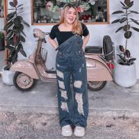 ราคา ห้องผ้าน้องตู่ ชุดสาวอวบ เอี้ยมผ้ายีนส์แต่งขาด 5890 พร้อมส่ง (21740986911)