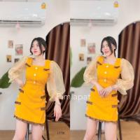 ราคา Dress เดรสสั้นแขนยาวผองผ้าแก้วซีทรู เดรสใส่ออกงานเที่ยวลุคคุณหนูน่ารักน่ารัก (19498252120)
