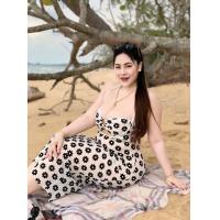 ราคา F16 เดรสซีทรู ลายดอกไม้ เดรสสาวอวบ เสื้อผ้าสาวอวบอ้วน (21628898413)