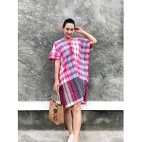 ราคา เดรสลายผ้าขาวม้า ลายสวย ใส่สบาย (21708151651)