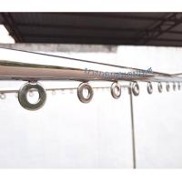 ราคา พร้อมส่ง ราวตากผ้าสแตนเลส ราวตากผ้า แบบมีห่วง ยาว 1 50 เมตร 8 ราว ล้อมีเบรก ล้อล๊อคได้ (15664865527)