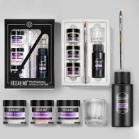 ราคา ROSALIND อะคริลิคผงชุดเล็บคริสตัลแกะสลักดอกไม้สีขาวใสเล็บอะคริลิค Professional Powder Kit FGAN STORE (21352071703)