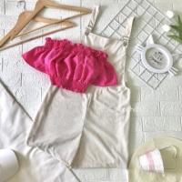 ราคา ชุดเซต 2 ชิ้น เอี๊ยมกางเกง เสื้อปาดไหล่ เนื้อผ้าลูกฟูก พร้อมส่งครบสีค่ะ (18908839643)