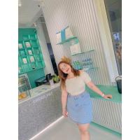 ราคา เสื้อครอปปาดไหล่ปลายระบาย puimek crop สาวอวบ แนะนำใส่กับบราเกาะอก (20864454477)