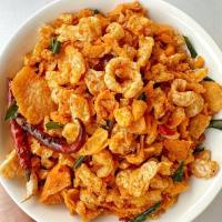 ราคา น้ำพริกหมูป๊อป แคบหมูชิ้นเล็กๆ มันเจียว คลุกเคล้าเครื่องสมุนไพร อร่อย เข้มข้น น้ำพริก กากหมู (19501202078)