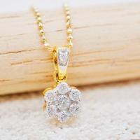 ราคา พร้อมส่ง จี้เพชรแท้ ทองคำแท้9K ทอง37 5 เพชรแท้น้ำ100 เบลเยี่ยมคัต 9KPP703 (16985105479)