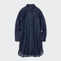 ราคา UNIQLO ชุดเดรสผ้าเดนิม แขนยาว DENIM LONG SLEEVE SHIRT DRESS (21056876227)