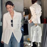 ราคา White shirt 470 เสื้อเชิ๊ตคอปก แขนยาว ดีไซน์เก๋ ผูกโบว์ด้านหลังเข้ารูปสวย โทนสีขาวน่ารัก เนื้อผ้าดีอยู่ทรง ไม่หนาไม่บางไปคะ แมทช์ง่าย (21693572885)