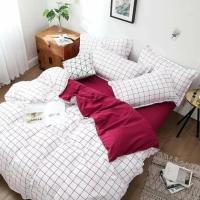 ราคา ผ้าปูที่นอน รัดมุม รวมผ้านวม ลายตาราง ลายตารางสีขาว ลายสีขาว ผ้านุ่มสบาย ซักง่ายแห้งเร็ว ขนาด 3 5 5 6 ฟุต (16918179524)