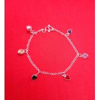 ราคา สร้อยมือเงินแท้ ห้อยพลอยหัวใจสดใส (7950782155)