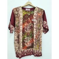 ราคา เสื้ออินโดแท้ ผ้าบาติกคอกลมแขนสั้น ไซส์ L รอบอก40 42 (14748085267)