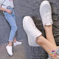 ราคา F2 พร้อมส่ง รองเท้าผ้าใบสีขาวล้วน หนังนิ่ม ใส่สบาย เบอร์35 40 (1790776474)