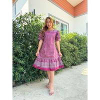 ราคา ชุดเดรส ลายไทย ผ้าฝ้ายหมักโคลน (14121849975)