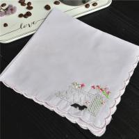 ราคา ผ้าเช็ดหน้าสีฟ้าญี่ปุ่นขอบจันทร์ผ้าฝ้ายแท้ผ้าเช็ดหน้าสีขาวล้วนผ้าเช็ดหน้าปักลายสวยงามอ่อนนุ่มสง่างามแบบย้อนอดีตเหงื่อเช็ดมือ (9570671245)