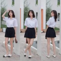 ราคา เสื้อนักศึกษาทรงบอย ทรงบอยมีกระเป๋า ทรงตรงไม่เข้ารูป Sz 36 56 (18553216033)