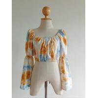 ราคา เสื้อแฟชั่น ผู้หญิง เอวลอยเอวจั้มแขนยาวจั้มตรงกลางแขน เสื้อแฟชั่น (20401683425)