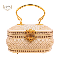 ราคา กระเป๋าย่านลิเภาทรงรีไข่หูโลหะชุบเงิน ทอง (14208873677)