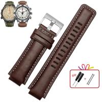 ราคา หนังแท้สายนาฬิกาสำหรับ Timex น้ำขึ้นน้ำลงเข็มทิศสายนาฬิกาข้อมือ T2n739 T2n720 T2n721ผ้าใบนาฬิกาวง24 16มิลลิเมตรผู้ชายนูนปาก (20025419461)