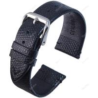 ราคา สายนาฬิกาหนังแท้สำหรับผู้ชายและผู้หญิงหนังวัวลายฝ่ามือแบบคลาสสิกสีดำ18มม 20มม 21มม (17736447569)