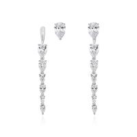 ราคา Glintz Bon Reve ต่างหูระย้า เงินแท้ ฝังเพชร cubic zirconia ทรงหยดน้ำยาว 5 8 cm ถอดที่ห้อยได้ สามารถใส่ได้ 2แบบ (21279735719)