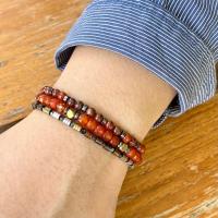 ราคา กำไลหิน คาร์เนเลี่ยน Carnelian หินแท้100 ขนาด 4mm ทรงลูกบาศก์ เจียรเหลี่ยม สร้อยข้อมือหิน หินนำโชค หินมงคล หินเสริมดวง สร้อยข้อมือหิน (18351916293)