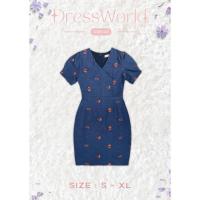 ราคา S XL 1148 งานป้าย Dress World เดรสสั้นทรงสอบ คอวี ปักลายดอก น่าร๊ากก สวยเข้ารูป ต้องมีติดไว้น๊าา (21453017766)