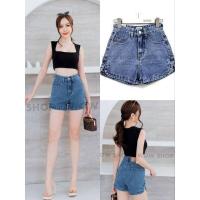 ราคา 908กางเกงยีนส์ขาสั้นผ้าไม่ยืดเอวสูงงานป้ายwowสวยมากใส่สวยใส่สบาย (19467614964)