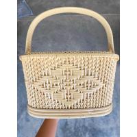 ราคา ตะกร้าหวายทรงรีสีครีมขนาดกลาง Size M ลายดอกพิกุล (20503405798)