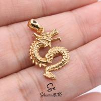 ราคา จี้ชาร์มลายมังกร ชุบทอง18K เงินแท้92 5 จี้แฟชั่นสไตล์มินิมอล สำหรับสร้อยคอ สร้อยข้อมือ (21324974941)