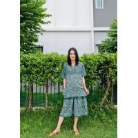 ราคา ชุดเสื้อกางเกง ชุดเซ็ต ผ้าสปันลายบาติก ปั้มเทียน ชุดบาติกผ้าสปัน ชุดอยู่บ้าน ชุดลำลอง (10513943030)