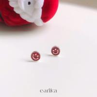 ราคา earika earrings smiley face stud ต่างหูแป้นหน้ายิ้มก้านเงินแท้ เหมาะสำหรับคนแพ้ง่าย (18216717143)
