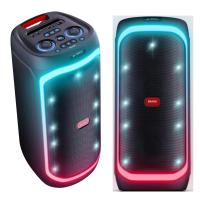 ราคา 80W Powerful sound Partybox Portable Bluetooth Speaker With Dynamic RGB Lighting TF USB AUX Karakoke (21225283441)