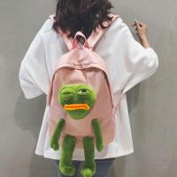 ราคา กระเป๋าเป้สะพายหลังลายกบเศร้าน่าเกลียดน่ารักสำหรับผู้หญิงกระเป๋านักเรียนมีสไตล์เฉพาะตัวสำหรับคนส่วนน้อยแบบใหม่2024กระเป๋าเป้ตุ๊กตาตลกแนวญี่ปุ่นความจุใหญ่ (21446577489)