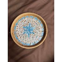 ราคา ถาด หวาย ฝังมุก ลายเปลือกหอย ใส่ขนมปัง เสริฟอาหาร วางชุดชา กาแฟ (21646251430)