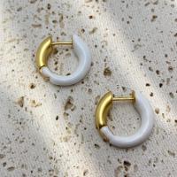 ราคา พร้อมส่ง ต่างหู BALENCIAGA Enamel glaze ROUND EARRINGS ทูโทนสีแมทต์เรียบง่ายและมีสไตล์ งานปั๊ม (19250416260)