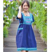 ราคา ชุดดอย ชุดเดรส ชุดพื้นเมือง ชุดผ้าฝ้ายพิมพ์ลาย ทรงเกาหลี สวยน่ารัก ตอนรับหน้าหนาว (19950421612)