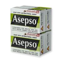 ราคา แพ็ค สบู่ ASEPSO อาเซปโซ สบู่ก้อน สบู่อนามัย ลดแบคทีเรีย บำรุงผิว 70 80g (20918241161)
