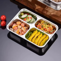 ราคา กล่องข้าว 4หลุม ถาดหลุม สแตนเลส มีฝาปิด กล่องข้าว 4หลุม ไม่ขึ้นสนิม กล่องสแตนเลส กล่องข้าวถาดหลุม ถาดหลุมสแตนเล (21389448012)