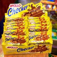 ราคา Apollo checker แครกเกอร์อพอลโล เคลือบช็อคโกเล็ต Chocolate Wafer Bar1กล่องมี24ชิ้น (17721603943)