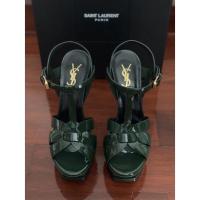 ราคา YSL Tribute Shoes รองเท้า YSL สีเขียวเข้ม (12230506192)