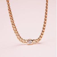 ราคา Grace Fine Jewelry สร้อยคอทองแท้ 9k เพชรแท้ ลายเคริยเชนมินิมอล (9868242939)