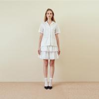 ราคา DISAYA white lace skirt with lace trim กระโปรงสั้นลูกไม้สีขาว (21648392530)
