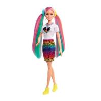 ราคา Barbie Leopard Rainbow Hair Doll ตุ๊กตา บาร์บี้ เสือดาวสายรุ้ง GRN81 (21470922125)