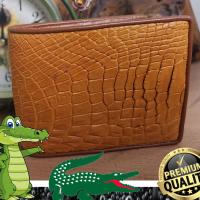 ราคา หนังกระเป๋าหนังจระเข้แท้ สองพับสั้นสวยทั้งภายนกภายใน สีแทน (21504080806)