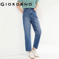 ราคา GIORDANO Women Jeans Five Pocket Cotton Denim Jeans Mid Rise Straight Simple Fashion Casual Stonewashed Denim Jeans 13414304 (21594938717)
