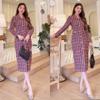 ราคา ป้าย Chalita เดรสยาวแขนยาวงานกระดุมหน้า ผ้าทวิตเนื้อหนางายสวยใส่เป๊ะ (21409640001)